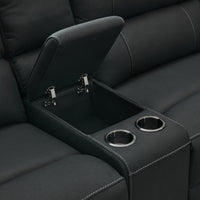 New Jersey 4 Seater Corner Modular Recliner Sofa Rhino Fabric Lounge Onyx Black