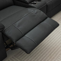 New Jersey 4 Seater Corner Modular Recliner Sofa Rhino Fabric Lounge Onyx Black