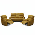 New York 3+1+1 Seater Manual Recliner Genuine Leather Mustard Orange
