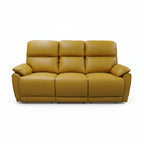 New York 3+1+1 Seater Manual Recliner Genuine Leather Mustard Orange