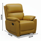 New York 3+1+1 Seater Manual Recliner Genuine Leather Mustard Orange