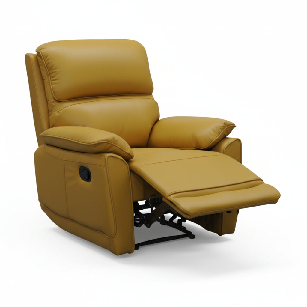 New York 3+1+1 Seater Manual Recliner Genuine Leather Mustard Orange