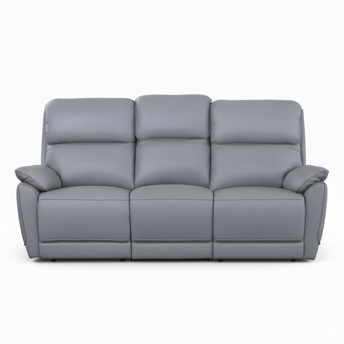 New York 3+1+1 Seater Manual Recliner Genuine Leather Stone Grey