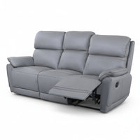 New York 3+1+1 Seater Manual Recliner Genuine Leather Stone Grey
