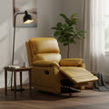 New York Single Seater Manual Recliner Genuine Leather Mustard Orange