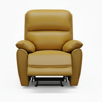 New York Single Seater Manual Recliner Genuine Leather Mustard Orange
