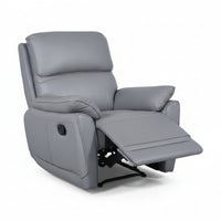 New York Single Seater Manual Recliner Genuine Leather Stone Grey