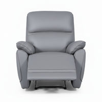 New York Single Seater Manual Recliner Genuine Leather Stone Grey