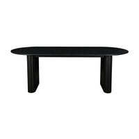 Noir 220cm Oak Timber Wood Oval Dining Table Black