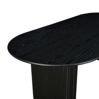 Noir 220cm Oak Timber Wood Oval Dining Table Black