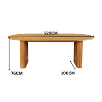 Noir 220cm Oak Timber Wood Oval Dining Table Natural