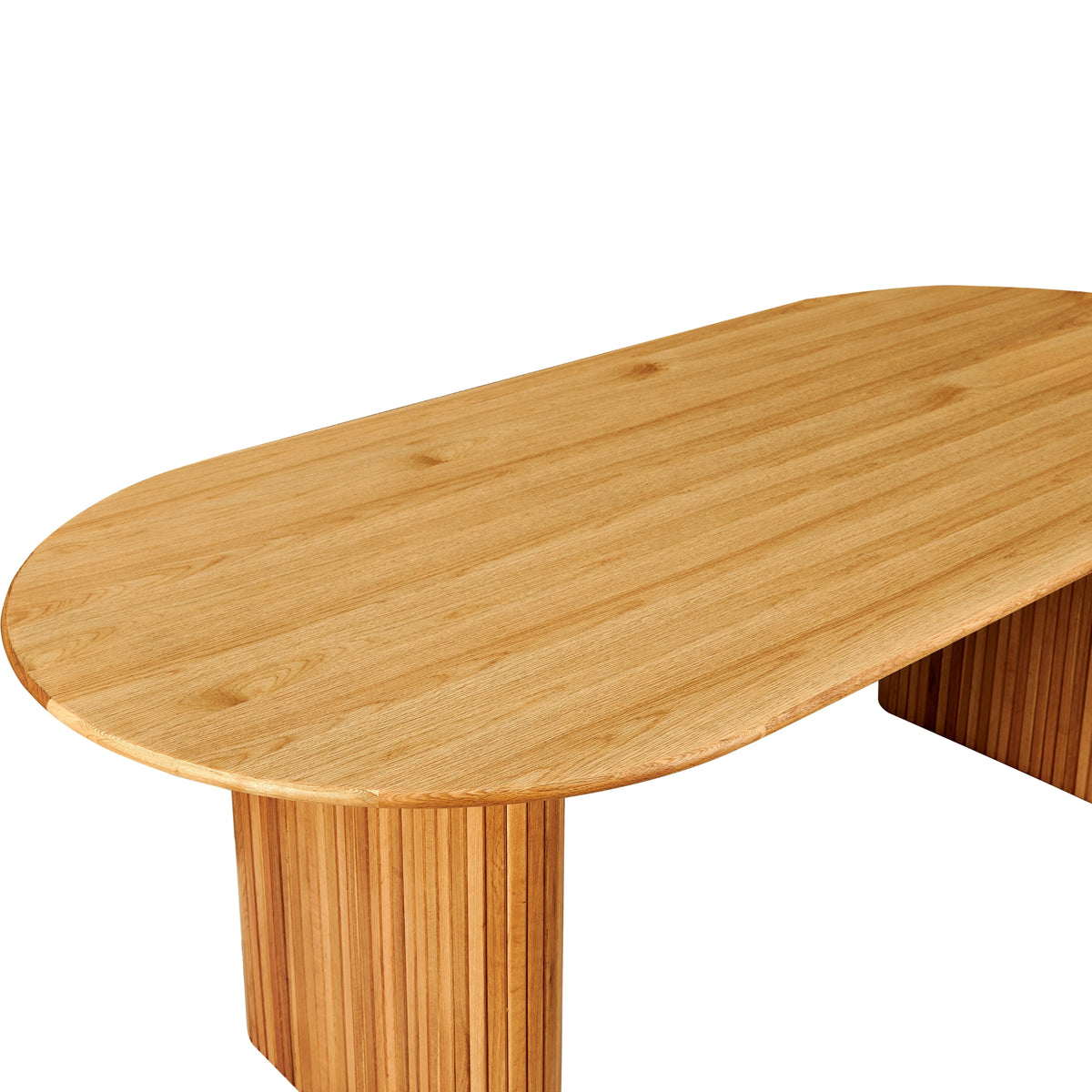 Noir 220cm Oak Timber Wood Oval Dining Table Natural