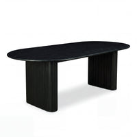 Noir 220cm Timber Oval Dining Table Black