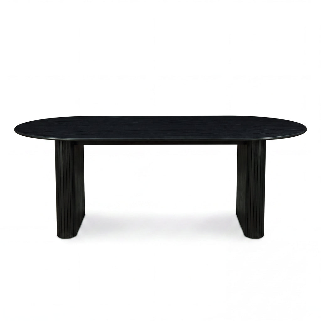 Noir 220cm Timber Oval Dining Table Black