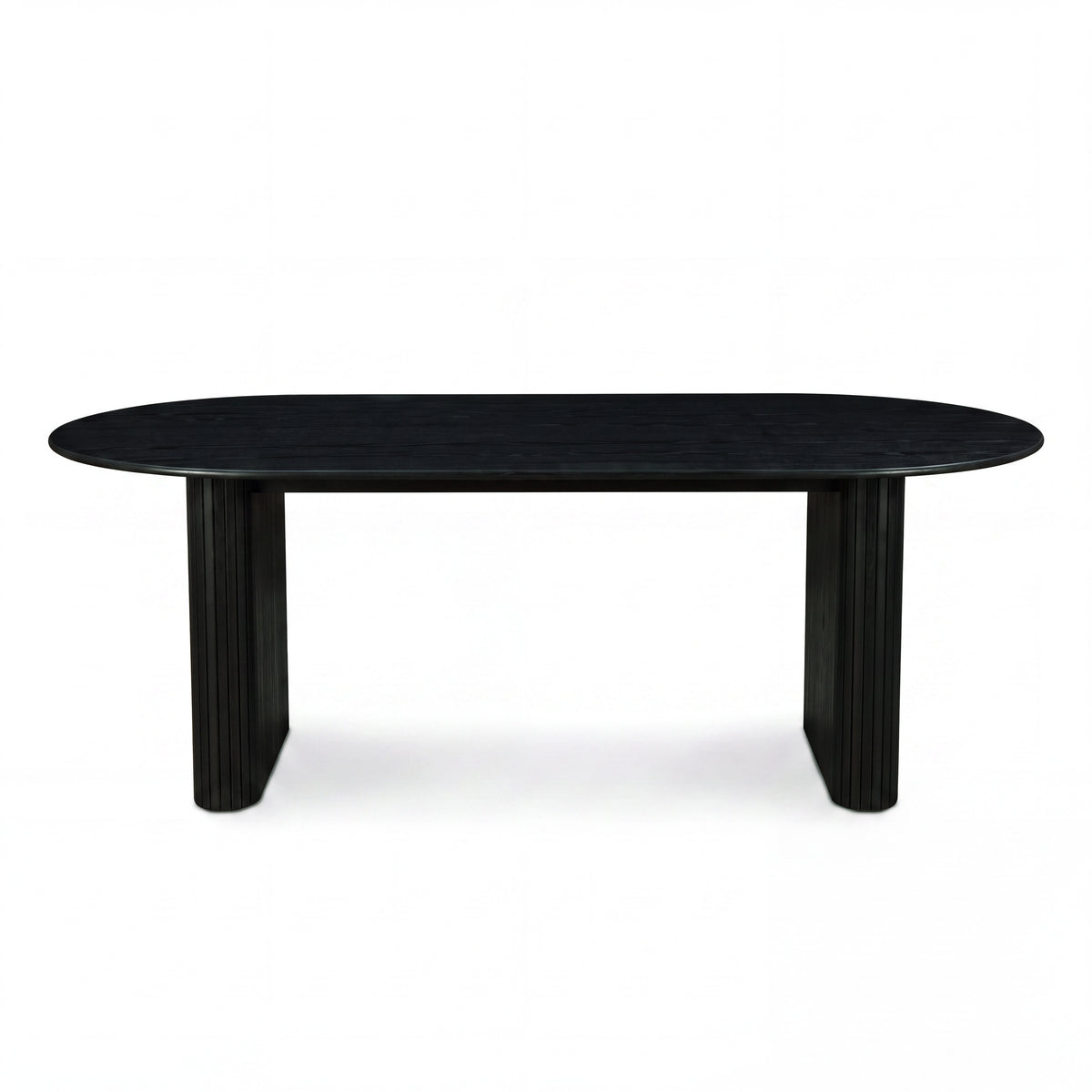 Noir 220cm Timber Oval Dining Table Black