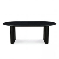 Noir 220cm Timber Oval Dining Table Black