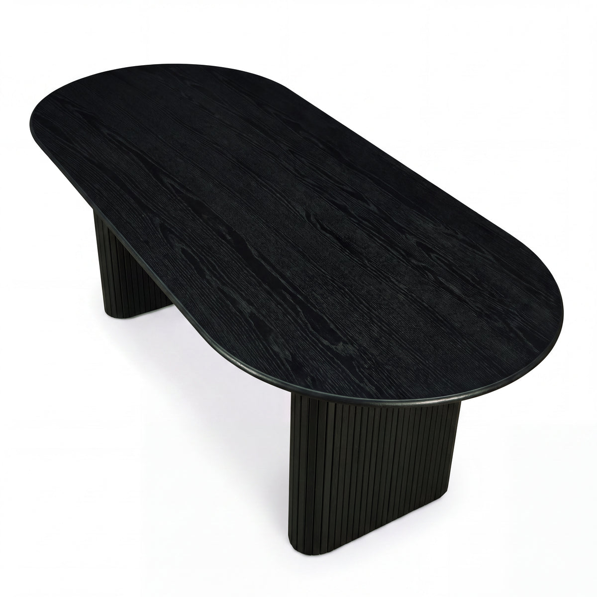 Noir 220cm Timber Oval Dining Table Black