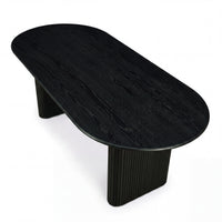 Noir 220cm Timber Oval Dining Table Black