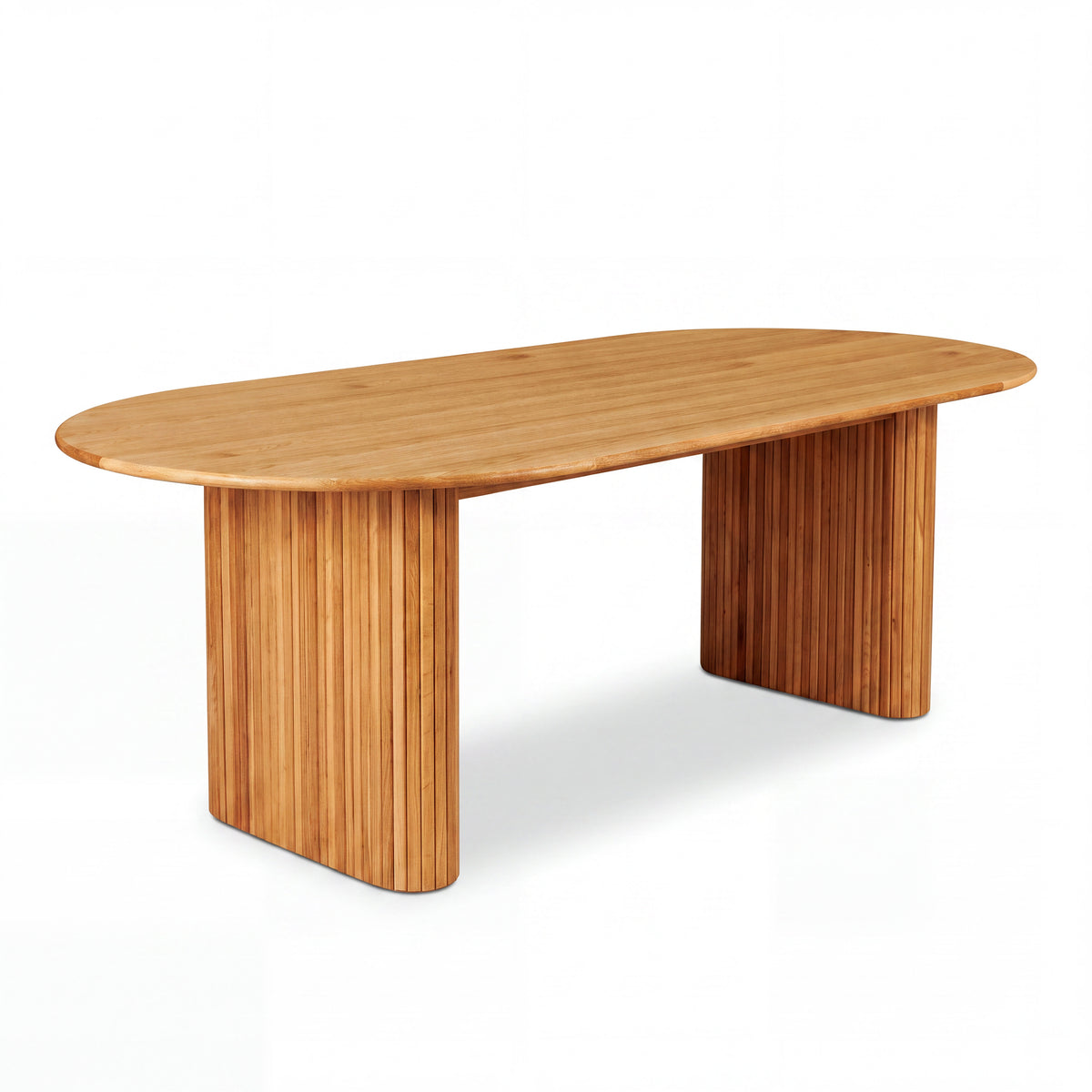 Noir 220cm Timber Oval Dining Table Natural