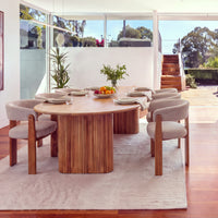 Noir 220cm Timber Oval Dining Table Natural