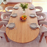 Noir 220cm Timber Oval Dining Table Natural