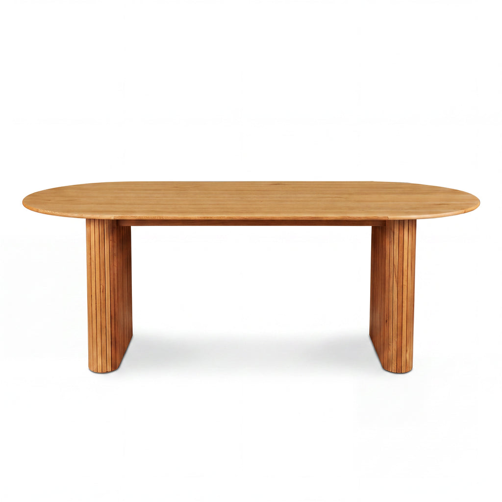 Noir 220cm Timber Oval Dining Table Natural