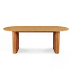 Noir 220cm Timber Oval Dining Table Natural