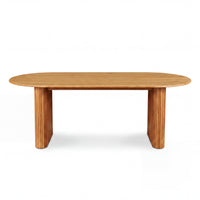 Noir 220cm Timber Oval Dining Table Natural