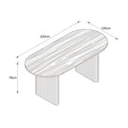 Noir 220cm Timber Oval Dining Table Natural
