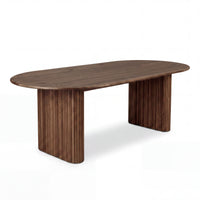Noir 220cm Timber Oval Dining Table Walnut