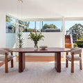 Noir 220cm Timber Oval Dining Table Walnut