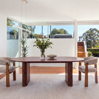 Noir 220cm Timber Oval Dining Table Walnut