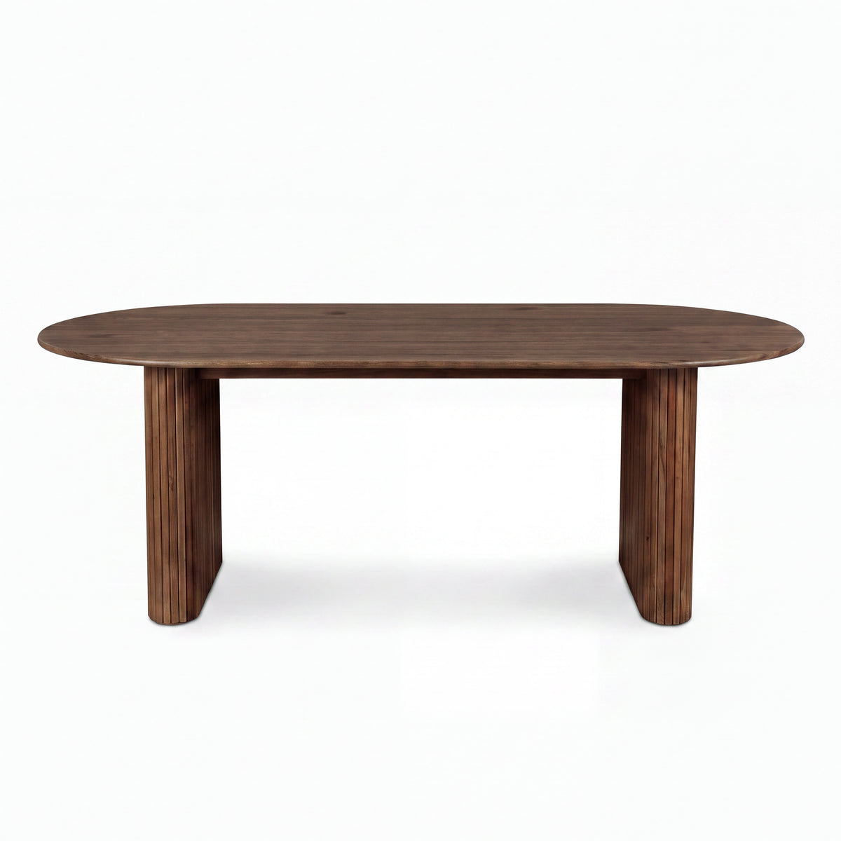 Noir 220cm Timber Oval Dining Table Walnut
