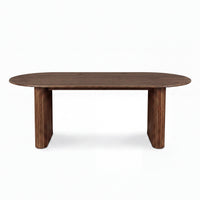 Noir 220cm Timber Oval Dining Table Walnut