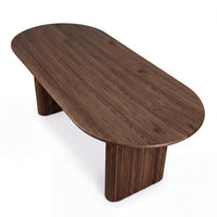 Noir 220cm Timber Oval Dining Table Walnut