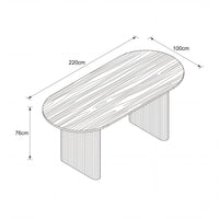 Noir 220cm Timber Oval Dining Table Walnut