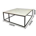 Nomad 100cm Square Marble Coffee Table White