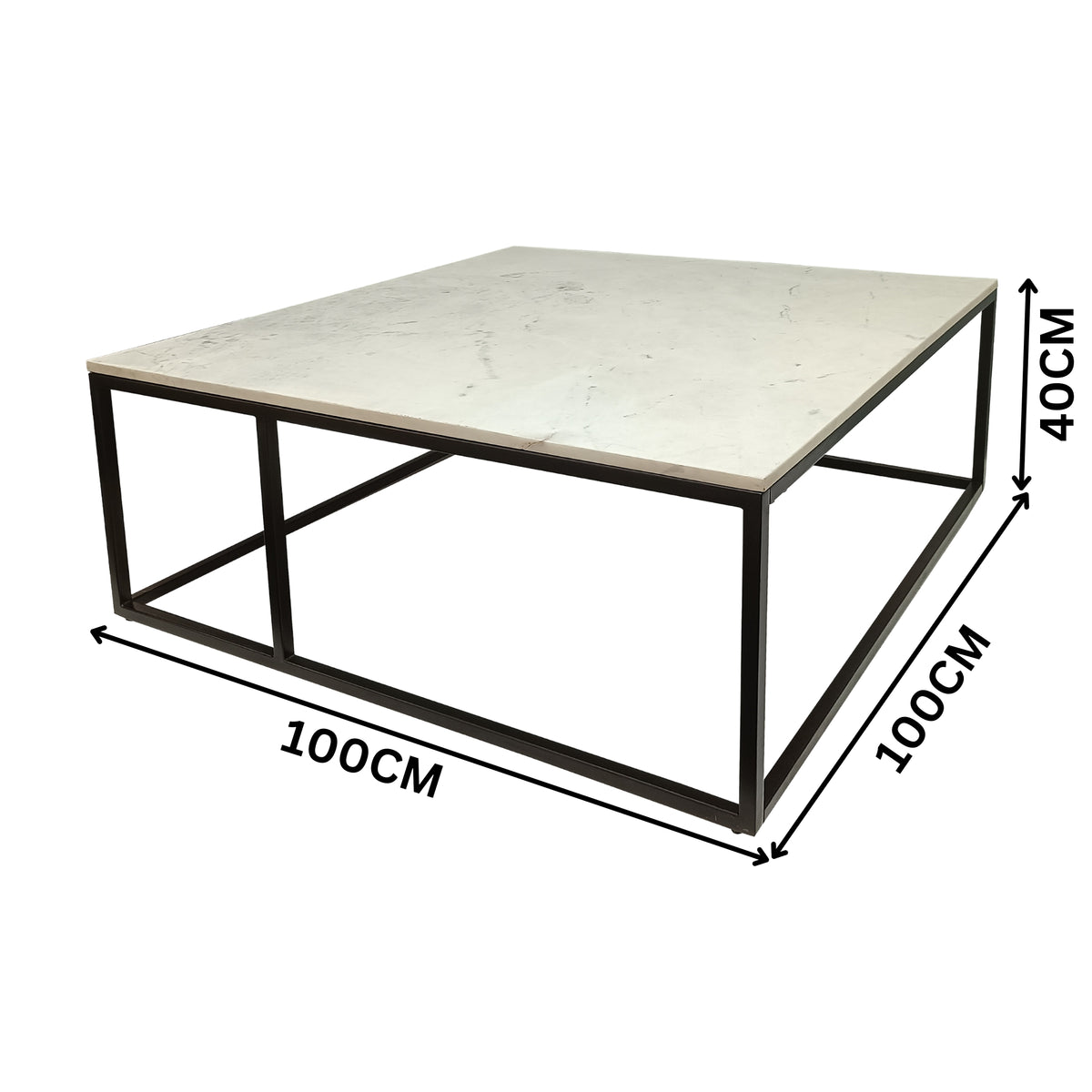Nomad 100cm Square Marble Coffee Table White