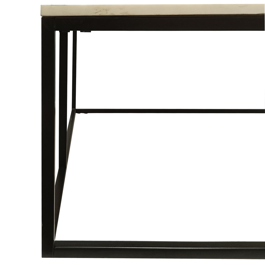 Nomad 100cm Square Marble Coffee Table White