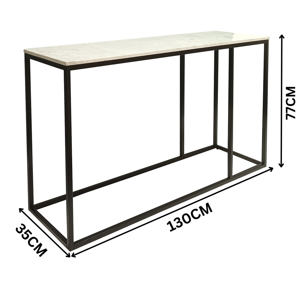 Nomad 130cm Marble Console Table White