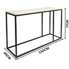 Nomad 130cm Marble Console Table White
