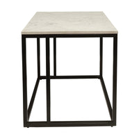 Nomad 50cm Square Marble Lamp Table White