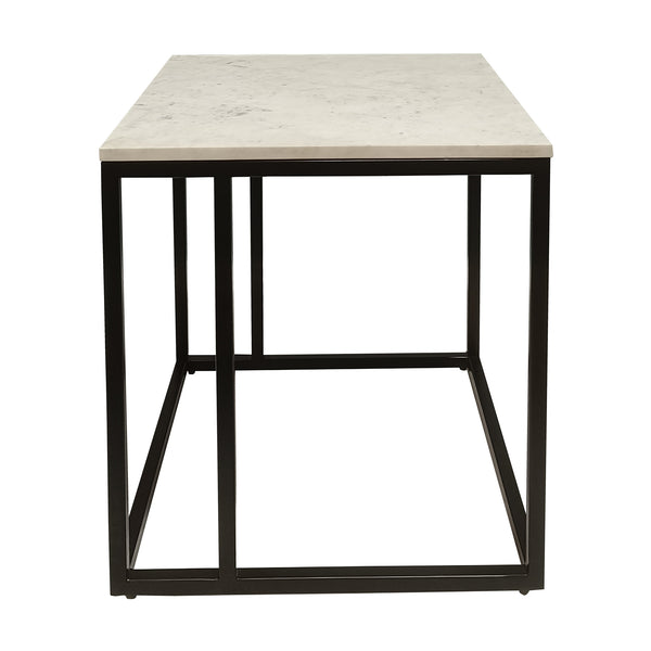 Nomad 50cm Square Marble Lamp Table White