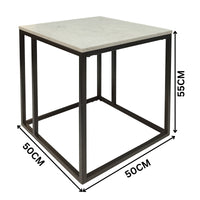 Nomad 50cm Square Marble Lamp Table White