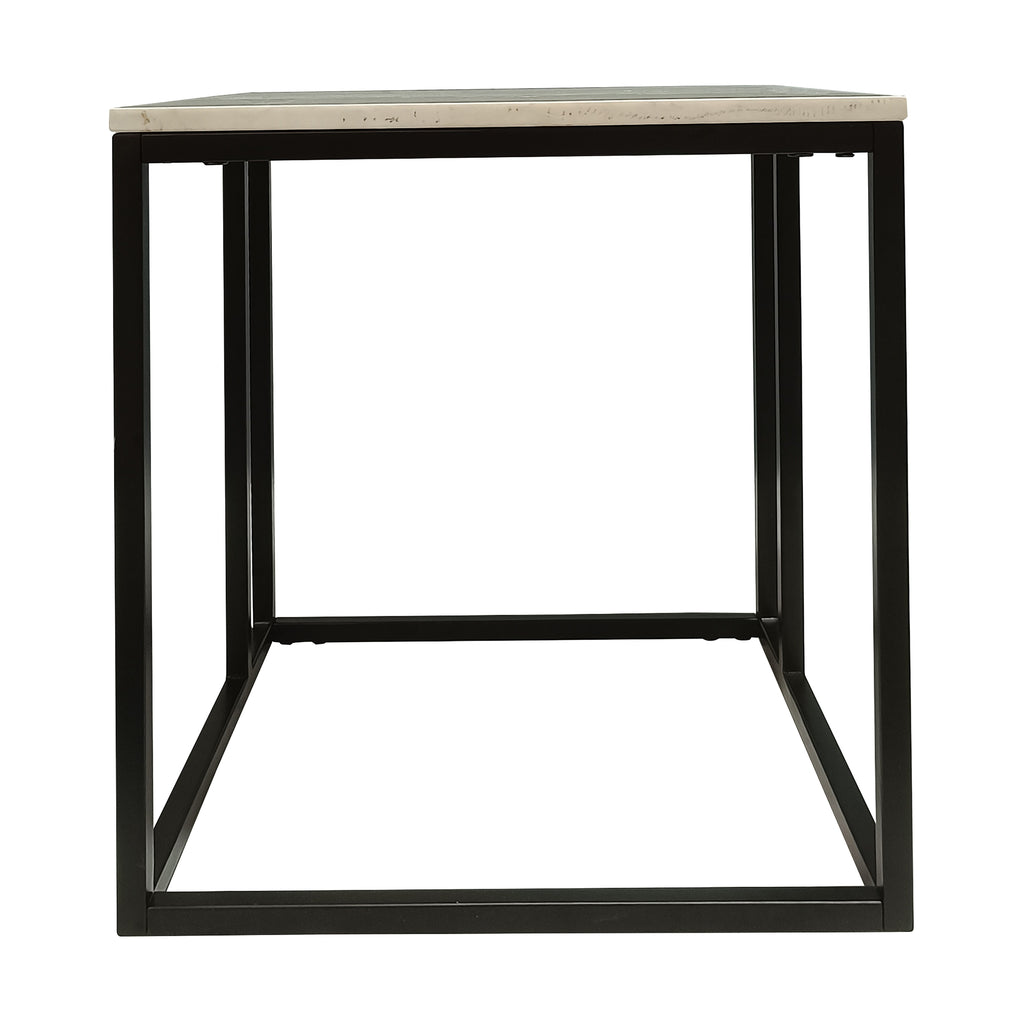 Nomad 50cm Square Marble Lamp Table White