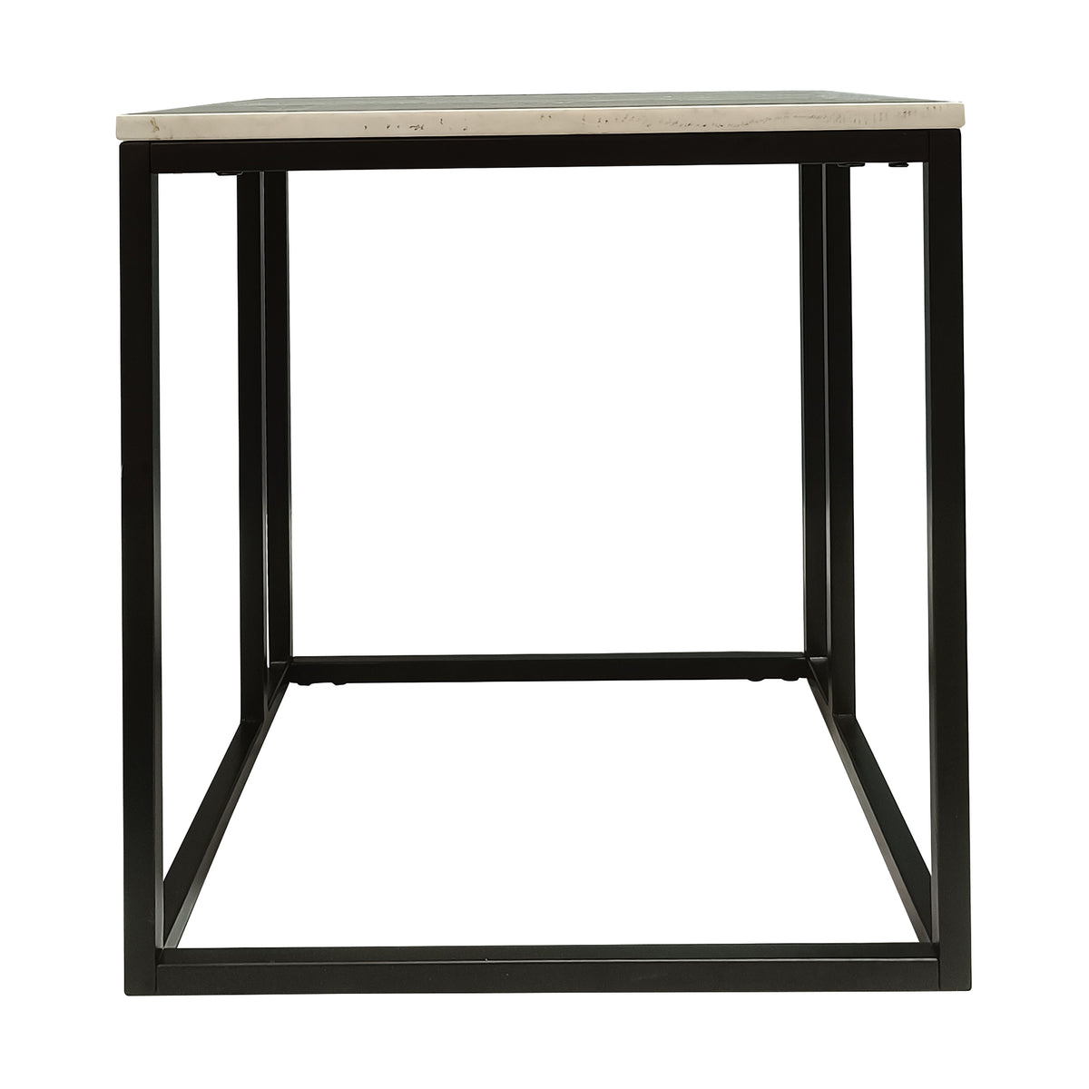 Nomad 50cm Square Marble Lamp Table White