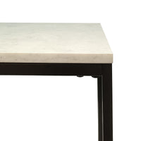 Nomad 50cm Square Marble Lamp Table White