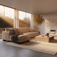 Nordic 5 Seater Modular Corner Sofa Lounge Ottoman Chaise Beige