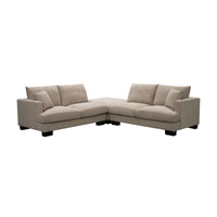 Nordic 5 Seater Modular Corner Sofa Lounge Ottoman Chaise Beige