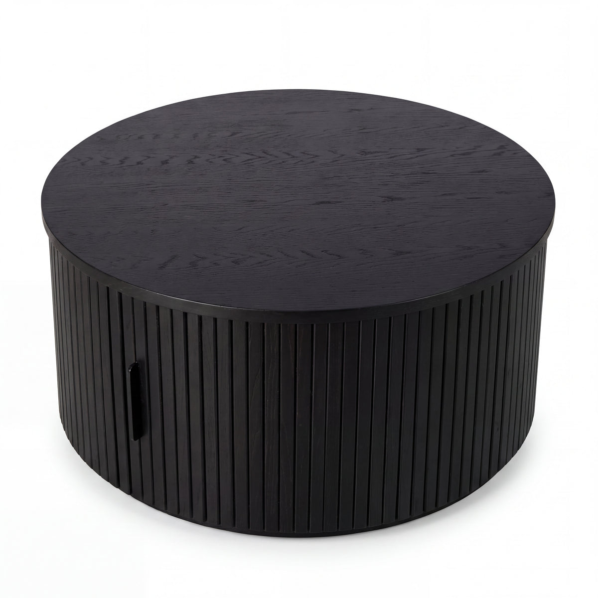 Norman 80cm Timber Round Coffee Table Black